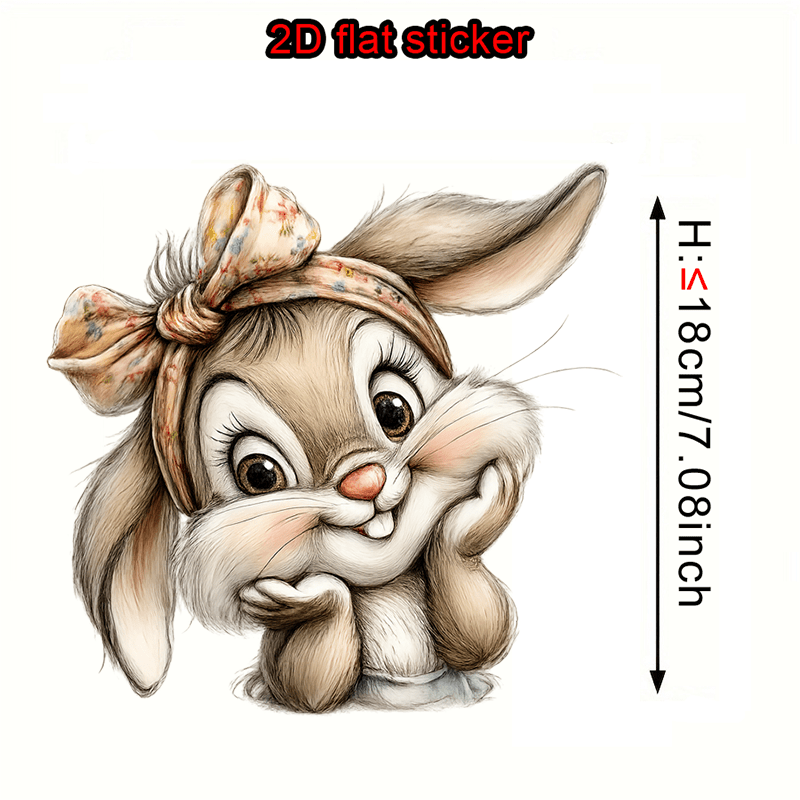 TEMU 1pc Cute Rabbit Pattern Iron-on Transfer Sticker, Cartoon Element, Washable Diy Heat Press Decal, Suitable For Diy On Clothing, T-shirts,