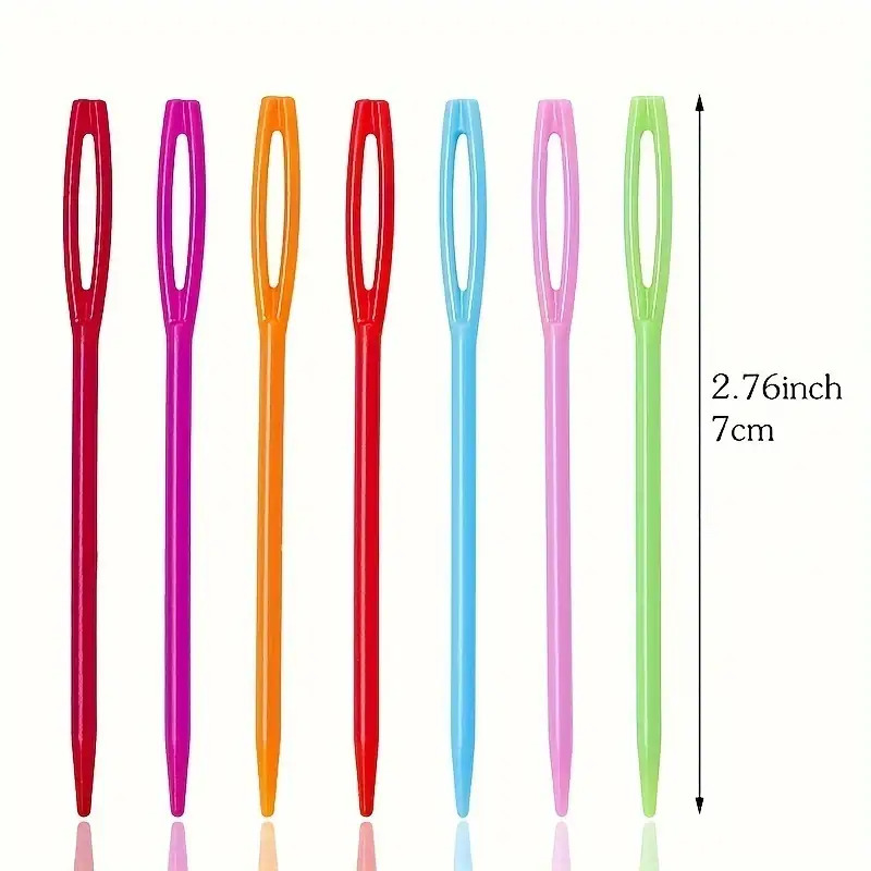 TEMU 10 Stk./22 Stk. Kunststoffnadeln mit großem Öhr – 2,7 Zoll (7 cm) stumpfe Spitze, Webnadeln für Wandteppich, Sticknadeln, Stick- und Webnadeln –