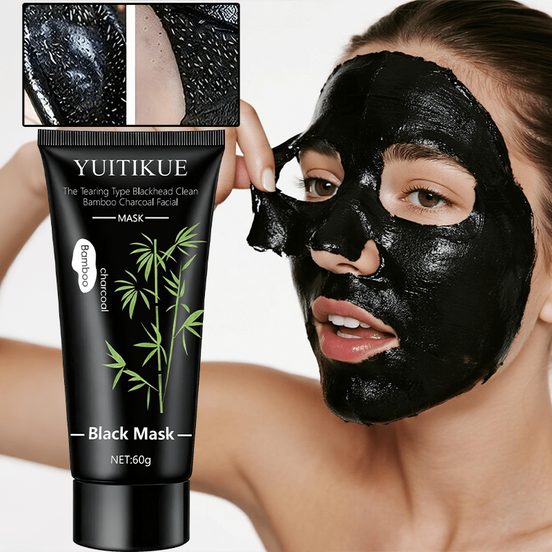 YUITIKUE Masque Nettoyant pour Points Noirs Type Déchirant au Charbon d'Argile - Nettoyage en Profondeur, Conception Puissante à Déchirer, Doux pour Hommes & Femmes, Rafraîchissant & Non Irritant