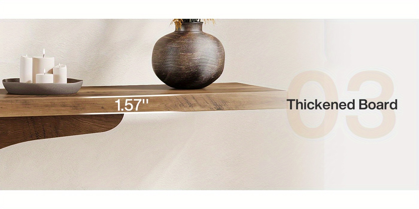 Modern Entryway Table - Extra Long 109.98cm Console Table for Living Room, Hallway, Foyer - Space-Saving C-Shaped Leg Design, Easy Assembly, Brown Finish - Sturdy Hardwood-like Construction for Narrow Hallways & Large Spaces