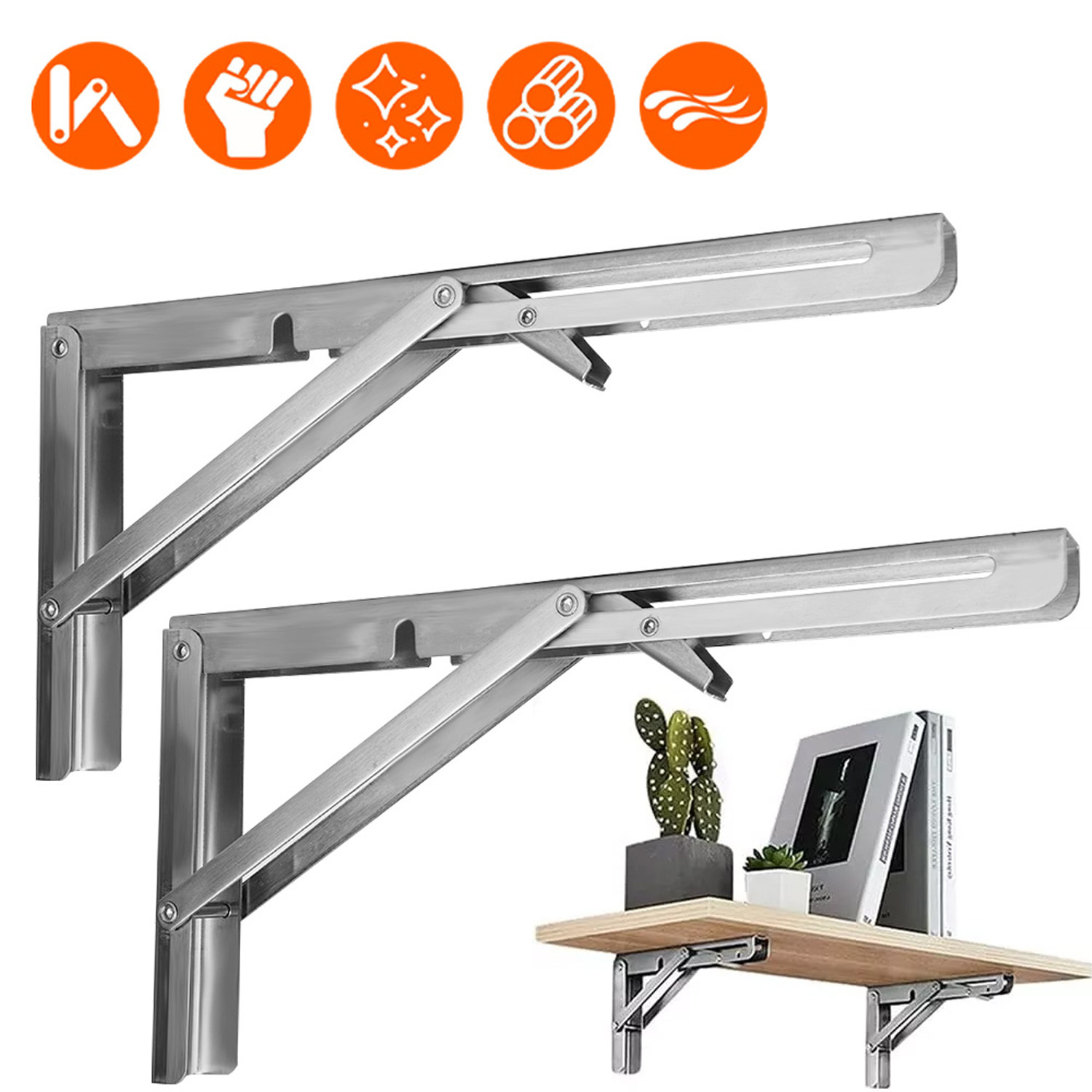 Foldable Bracket Hinge Space- Shelf Support Shelves, Home Decoration Shelves, Brackets, And Supports For Home Kitchen Office Multi Functional Storage Rack With Foldable And Versatile Features