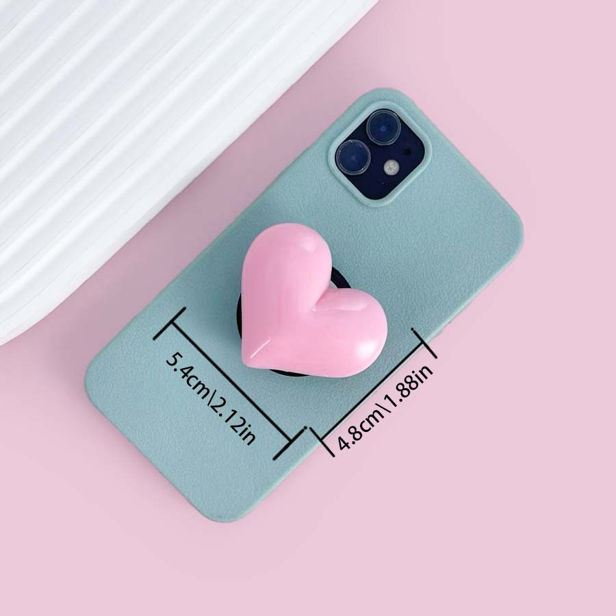 1pc Creative Heart-Shaped Resin Phone Grip Stand, Foldable Extendable  ABS Material, Large Love Heart Mobile Holder