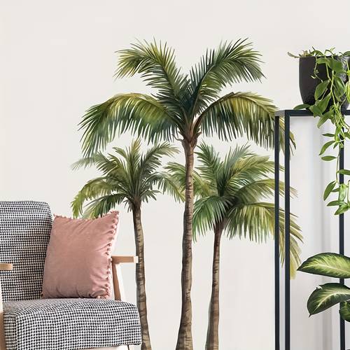 1pc coconut tree wall sticker decoration beach scenery diy palm tree wall sticker suitable for living room