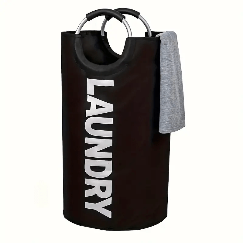 TEMU 1pc Foldable Laundry Basket, Home Storage Basket, Fabric Laundry Bag, Bathroom Clothing Storage Bin, Large Capacity Storage And Trash Can,