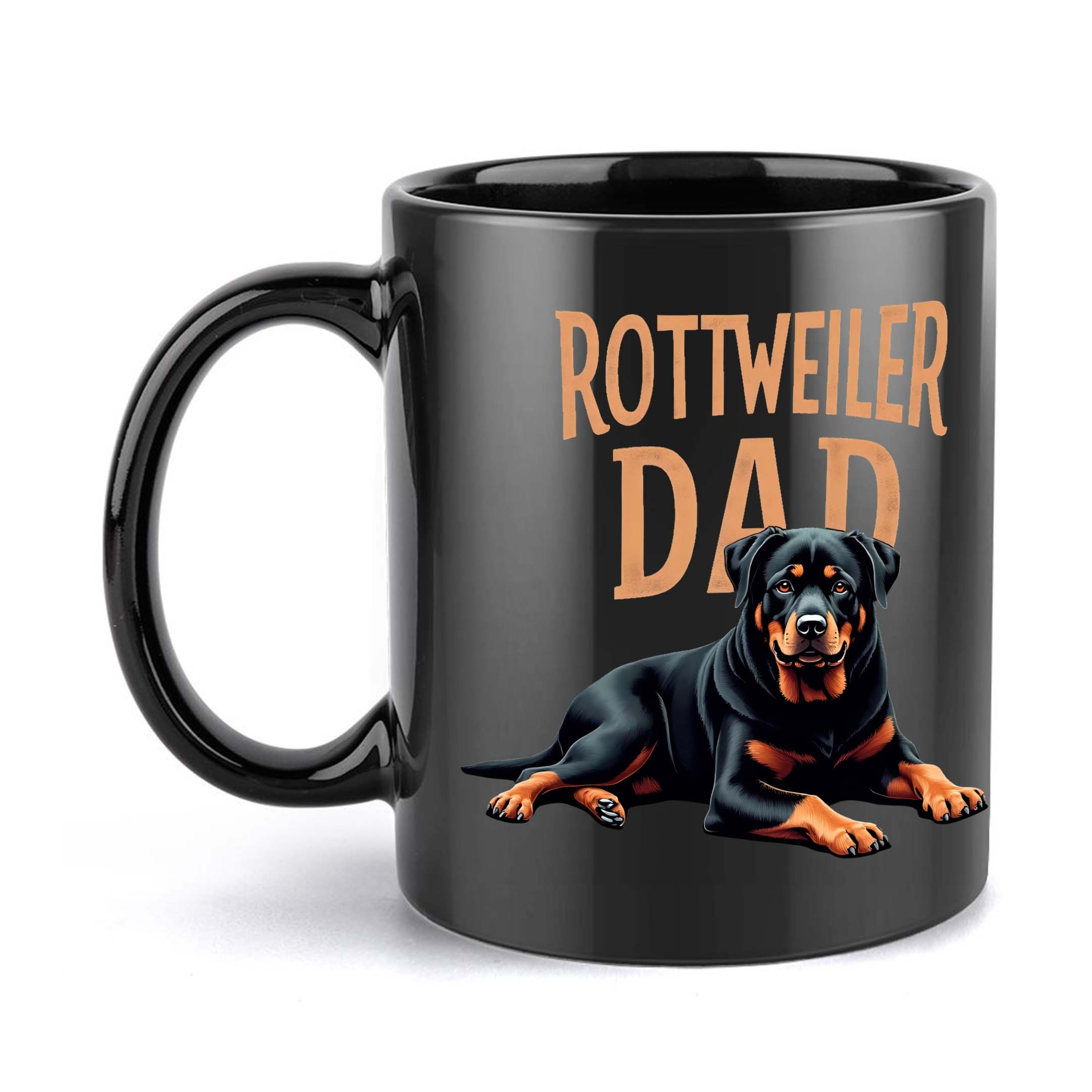 1pc, Rottweiler, Dad 11oz Ceramic Coffee Mug, Perfect For , Ideal Gift For