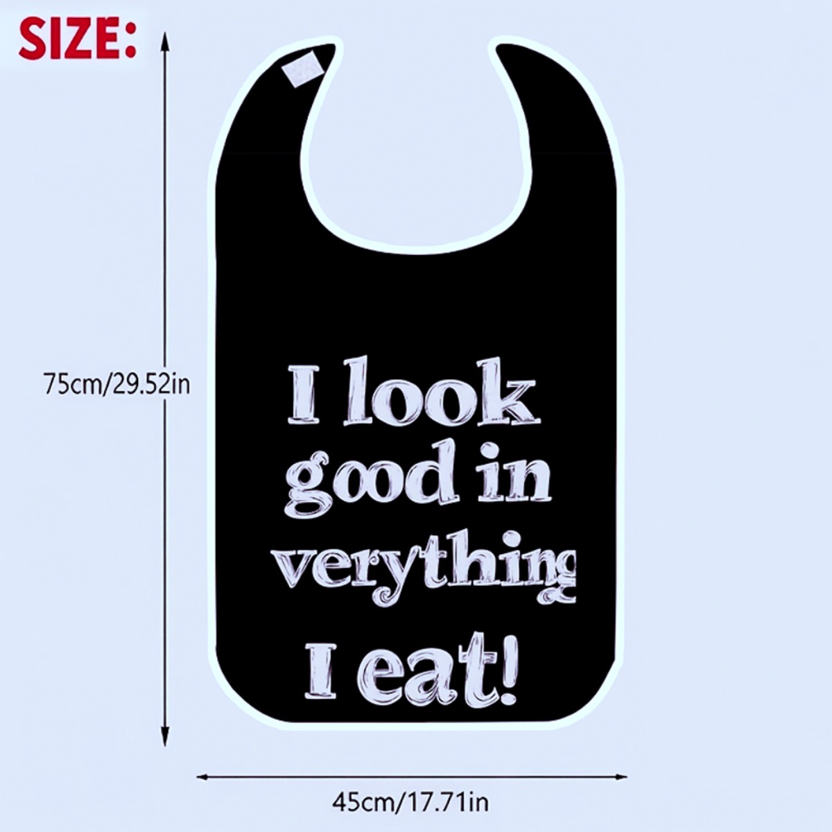 TEMU 1pc 2d Flat Food Quote Printed Bibs Fashionable Adult And Elderly Crumb Catcher For Men And Women, Tableware Elements, Fun Pattern, Stylish Bib,