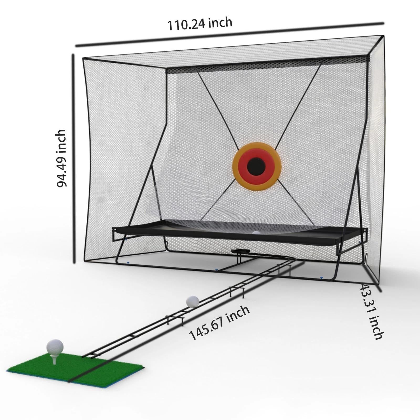 Image of Sturdy 10x8ft Golf Swing Practice Net Featuring An 11ft Ball And An Impact-resistant Ball Blanket, This Durable And Portable Hitting Net Is Suitable For Indoor And , And With A Carry Bag