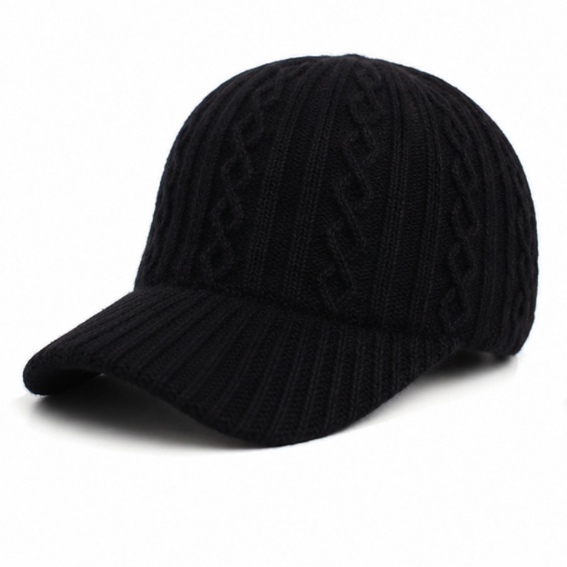 TEMU 1pc Women Winter Baseball , Warm Brim Hat, Casual Cable Pattern Visor , Autumn Winter Outdoor Hat, Fashion Sport For Travel Walking Daily Wear