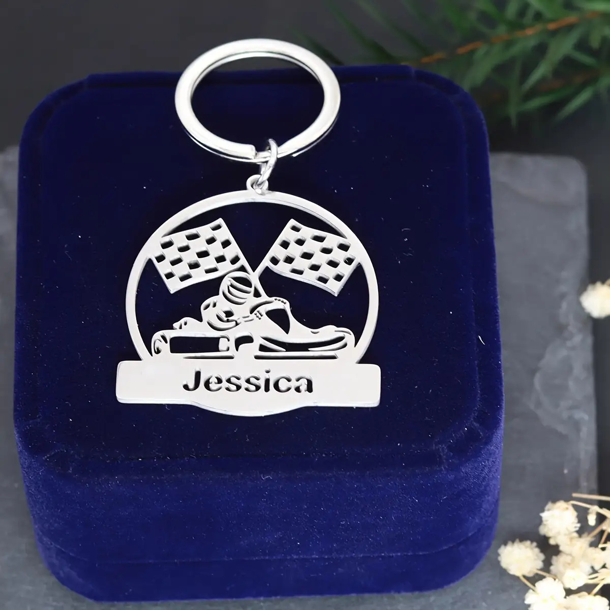 TEMU Customized Name Laser-engraved Car Model Keychain, A Personalized Stainless Steel Keychain For Father's Day Gift, A For Christmas, Perfect For