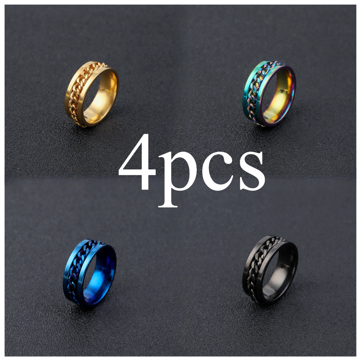 ring for opening bottles and beer rotatable decompression ring for men rotatable chain titanium steel ring stainless steel jewelry for women Product details 4