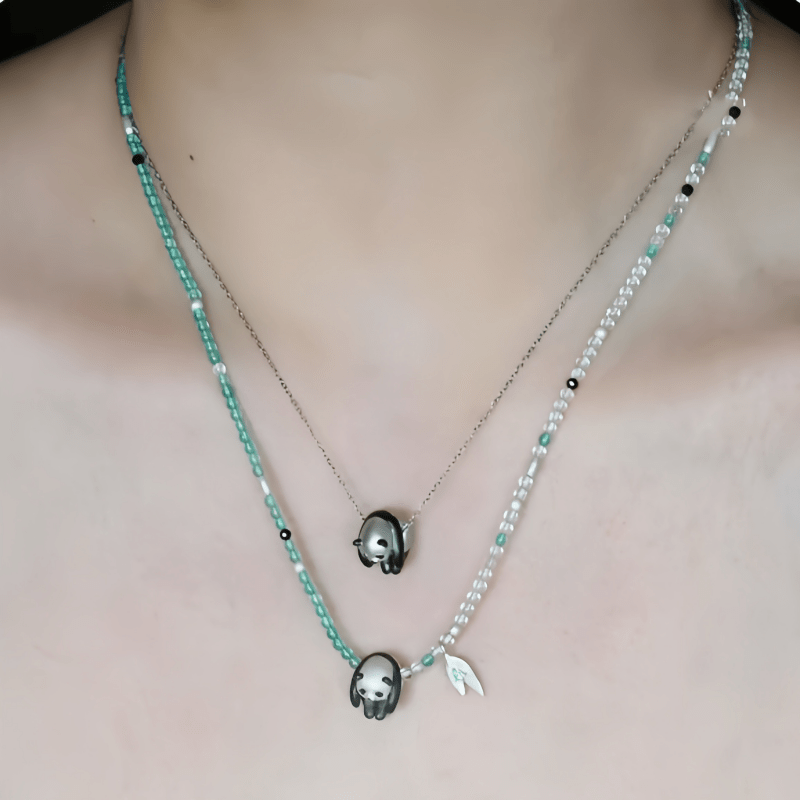 Elegant Chinese Style Panda Pendant Necklace