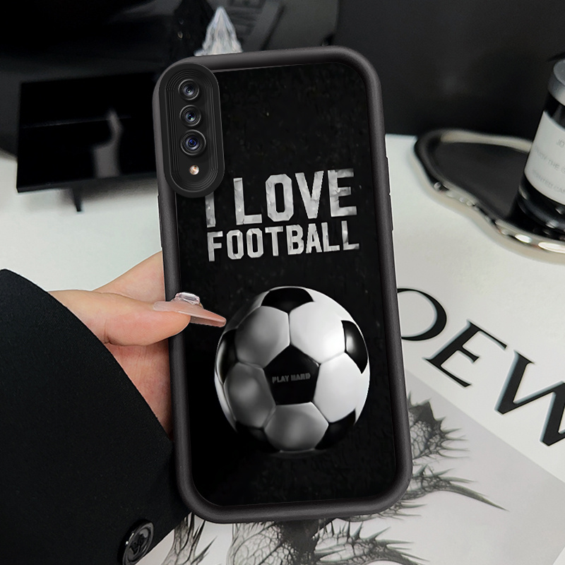 Trda zaščitna ovijalka za for Samsung Galaxy A71 A73 A72 A70 A56 A55 A54 A53 A52 A52S A51 A34 A33 5G z nogometnim vzorcem, mehka zaščita padc