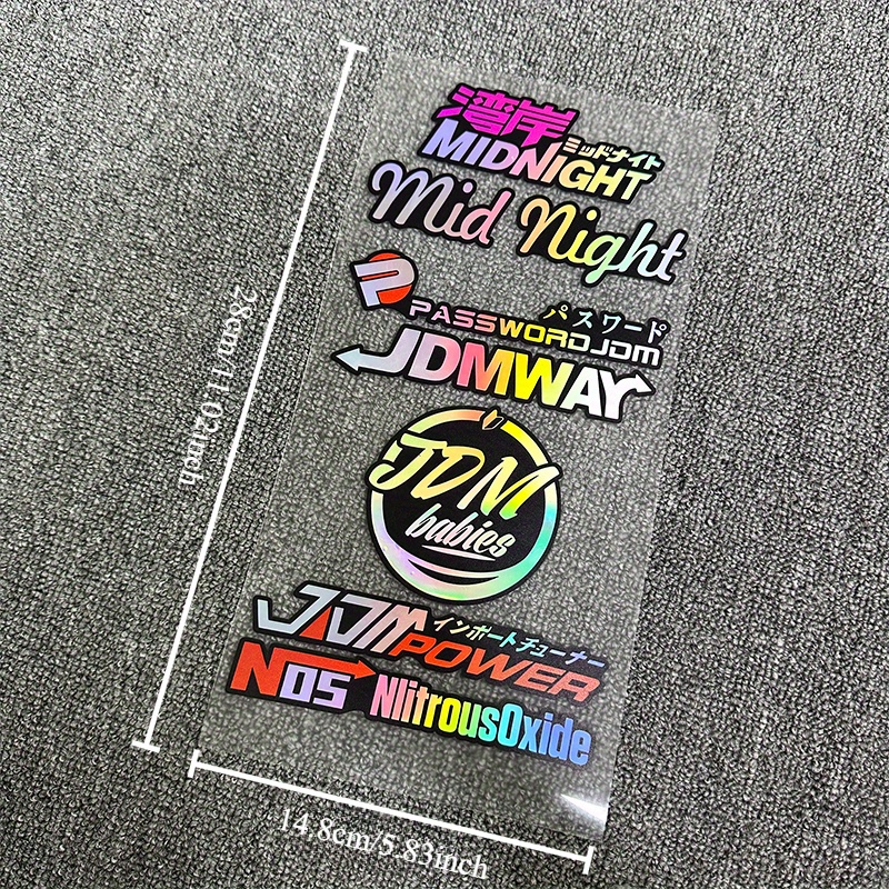 Attention Seeker Oil Slick Holographic Car Decal Sticker – JDM Style For Camper Van Caravan