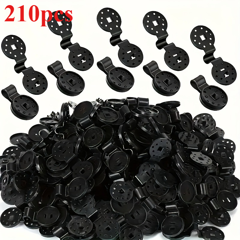210pcs Heavy-duty Black Plastic Sunshade Fabric Clips, Round Grip Secure Clamps For Sun Netting, Garden, Greenhouse, Patio, Plant Cover Fixation