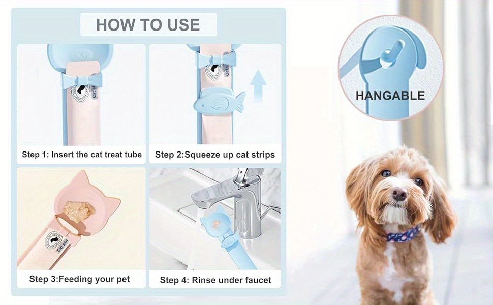 3pcs Cat Treat Dispenser Spoon with Squeeze - Slow Feed Treat Dispenser, PP Material Treat Squeeze for Wet Food & Licky Treats, Slow Feeder for Cats, Portable Treat Dispenser Spoon