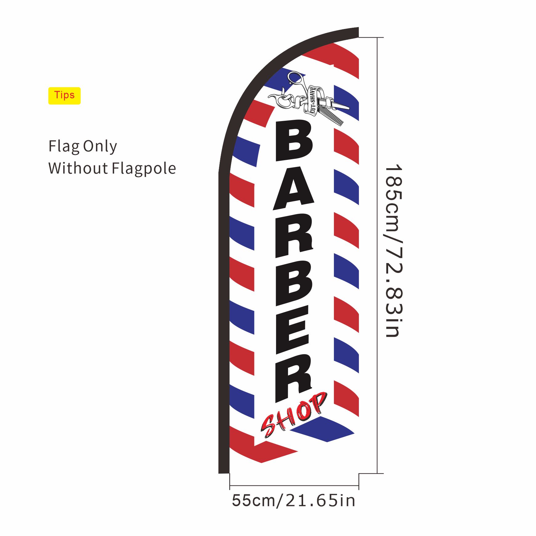 TEMU Barber Shop Rotating Flag, A Powerful Tool For Attracting Customers To Barbershops | Made Of Thick Polyester, Featuring Red, White, And Blue