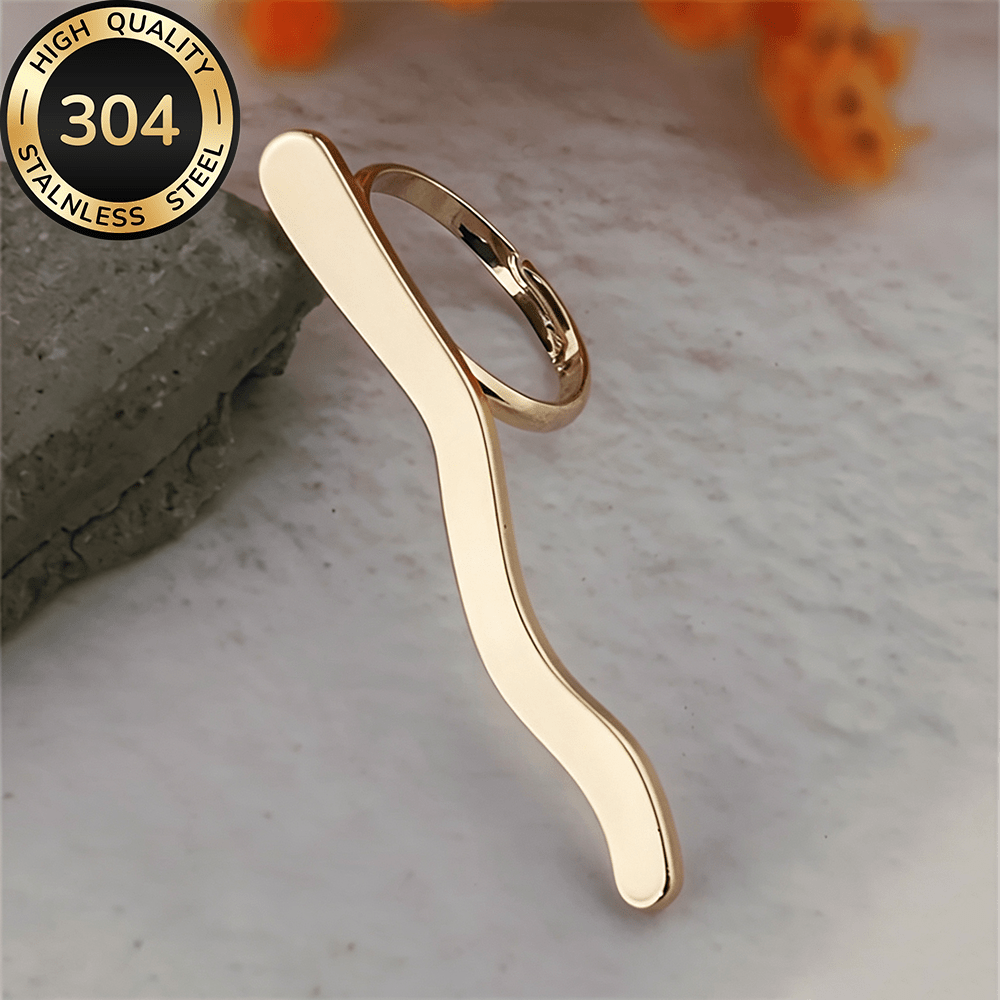 TEMU Anello regolabile in acciaio inossidabile qualit� ipoallergenico, resistente allo sbiadimento, ed elegante, un anello da donna per uso o feste,