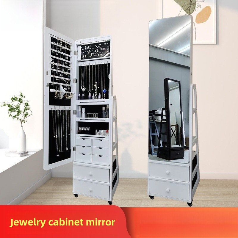 standing mirror with storage sold on Temu Canada