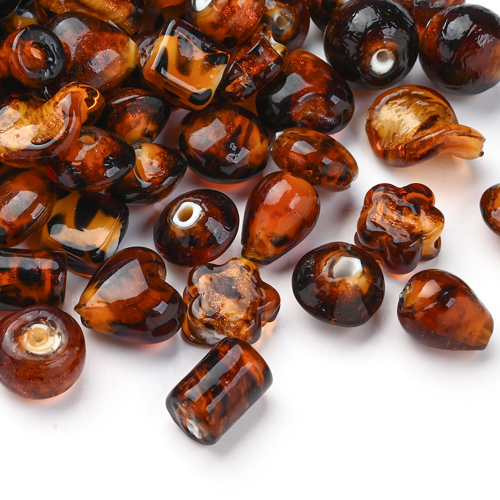 2pcs Brown Glass Beads Decorative Set for Jewelry Making