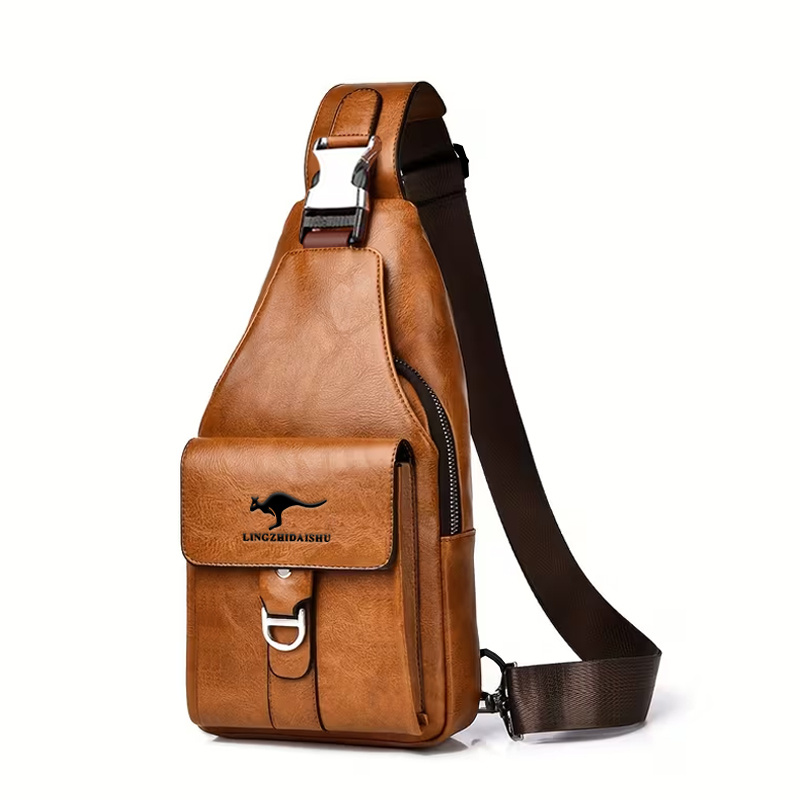 TEMU Men's Crossbody Bag - New Retro Casual Men's Chest Bag Crossbody Bag Large Capacity Chest Bag Men's Style [random Zipper ]