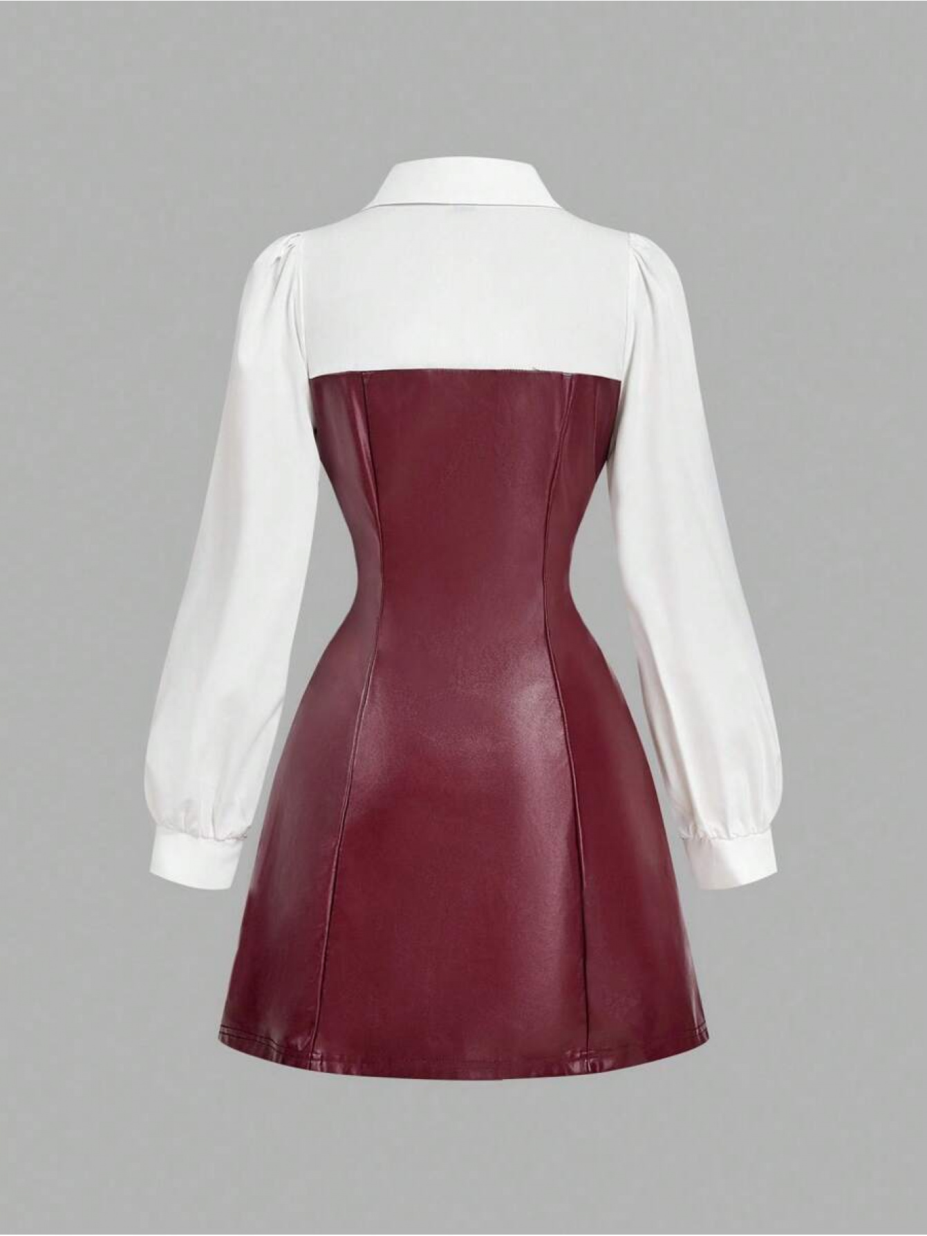 chinese dress ladies Plum Red Women Minimal Mini Leather Dress main image 0