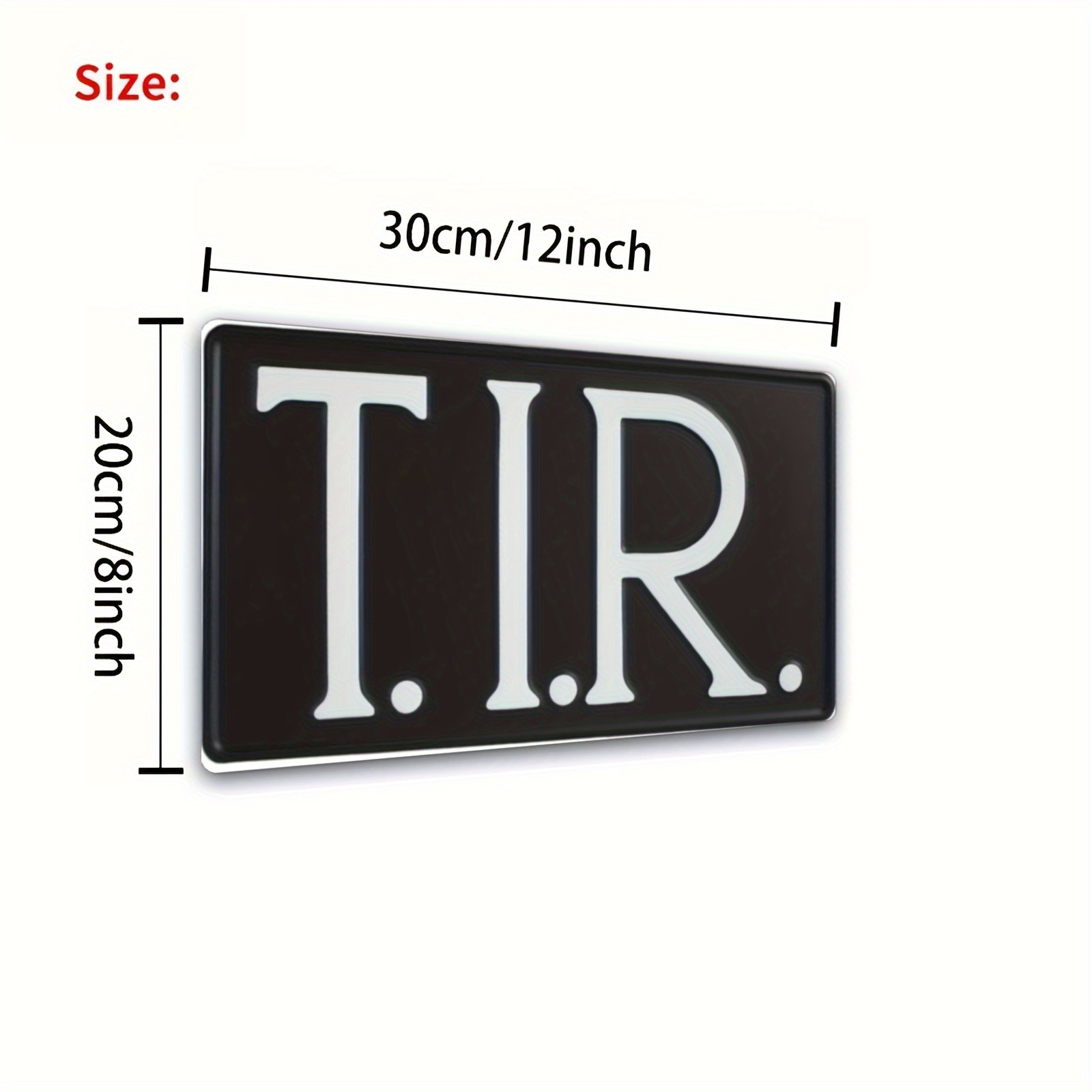 TEMU 2d Flat - 1pc Vintage-style "tir" Metal Wall Plaque | 20.32cm X 30.48cm Retro Iron Sign With White Letters, Durable Indoor/outdoor Decor For