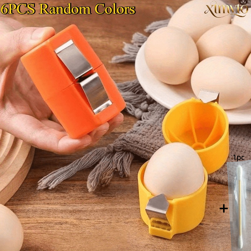 TEMU 6pcs Random Color Heavy-duty Plastic Eggshell Remover With Sharp & Hanging Hole + 1pc Cleaning Stick - Direct Removal For