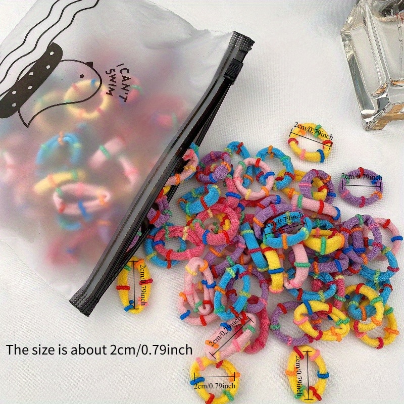 Bulk 100pcs Colorful Hair Bands, Soft Microfiber