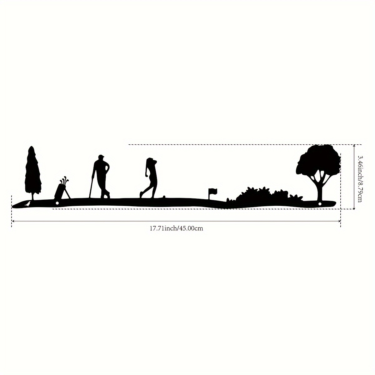 TEMU 2d Flat - Retro-style 2d Printed Acrylic Wall Art For Golf, Featuring A Golfer, Clubs, And Trees | A Dream Gift For Golf Enthusiasts | Perfect
