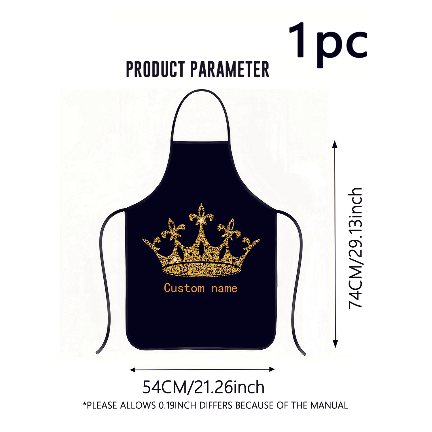 TEMU 1 grembiule personalizzato con , stampato, senza maniche, con motivo a corona , da cucina per la casa, da appendere in vita o al , decorazione