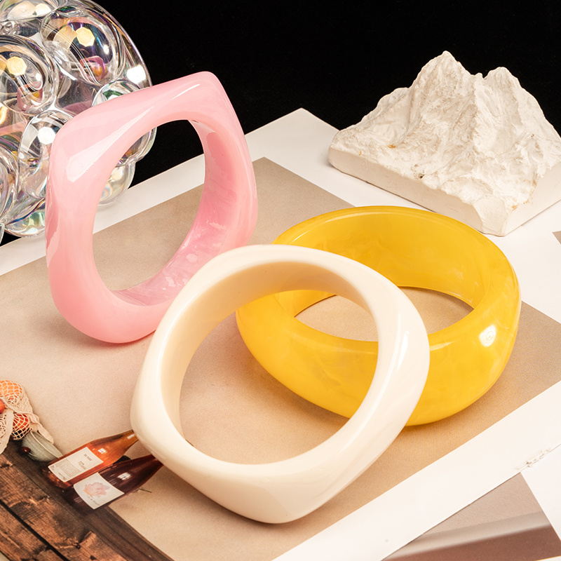 3pc Multi-color Casual Style Geometric Irregular Bracelet Set