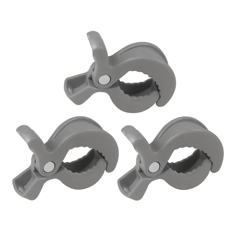 TEMU Multi-hook Set, 3pcs Pack - For Stroller/buggy Bags, Multifunctional Bag Hooks - Black, Gray