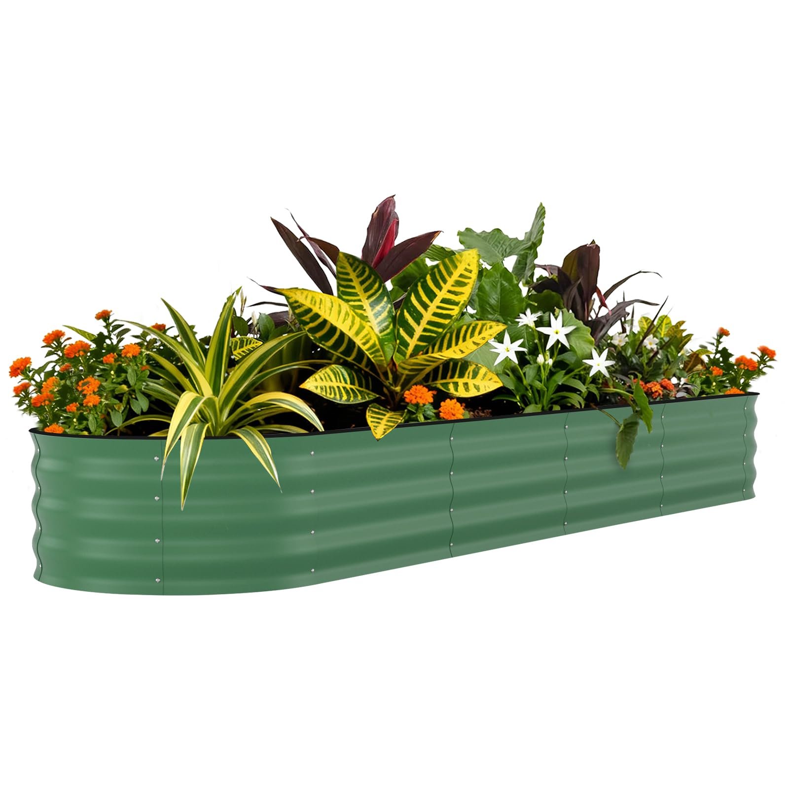 Galvanized Raised Garden Beds, With Anti-cut Strips, Planter Box For Vegetables, Flowers, Rust-resistant Garden Box, Easy Assembly Raised Beds, Durable Planters For Outdoor Plants, 240*60*45cm