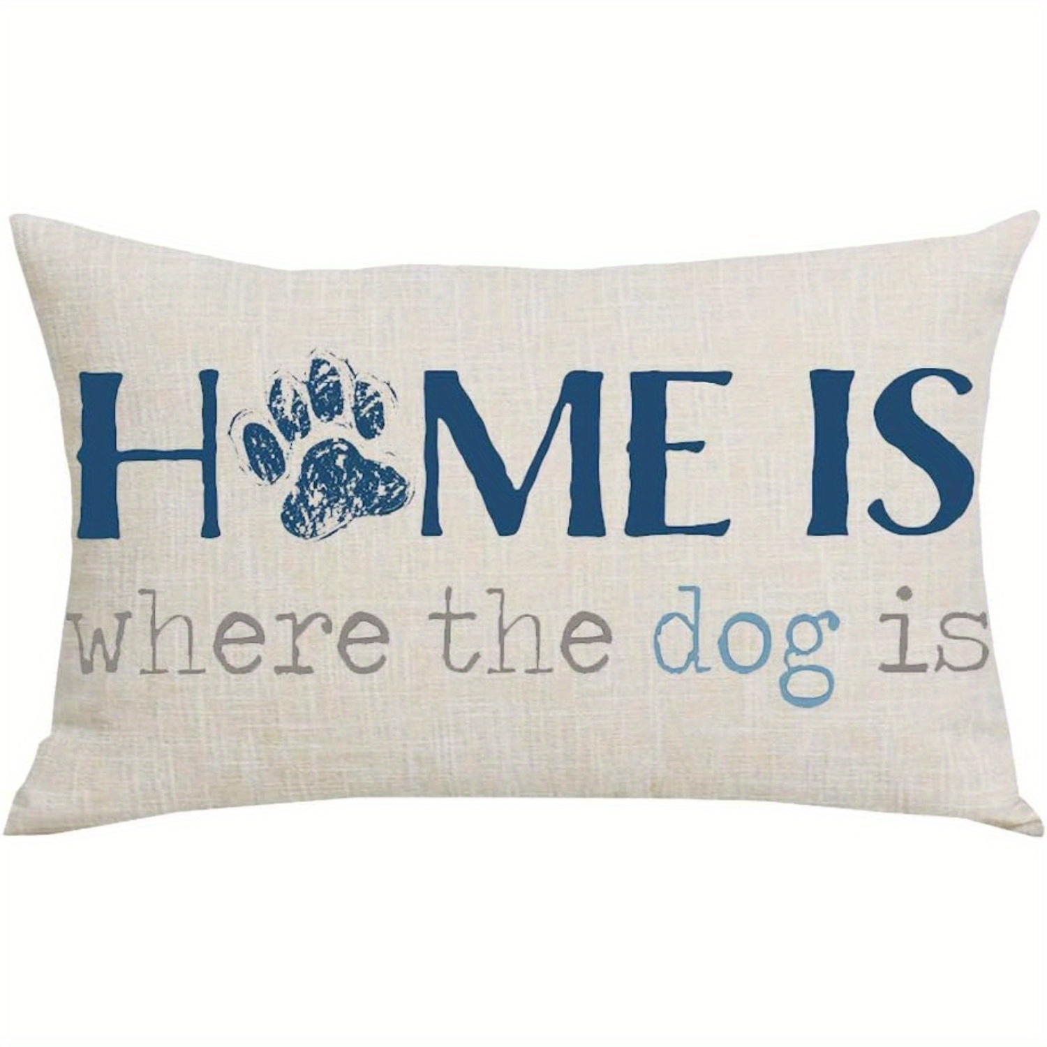 TEMU 1pc Of Decorative Cushion Covers Featuring Blue And Brown , Designed With Dog For Home Use On Sofas, Chairs, Or Beds. Lumbar Pillow Covers Are