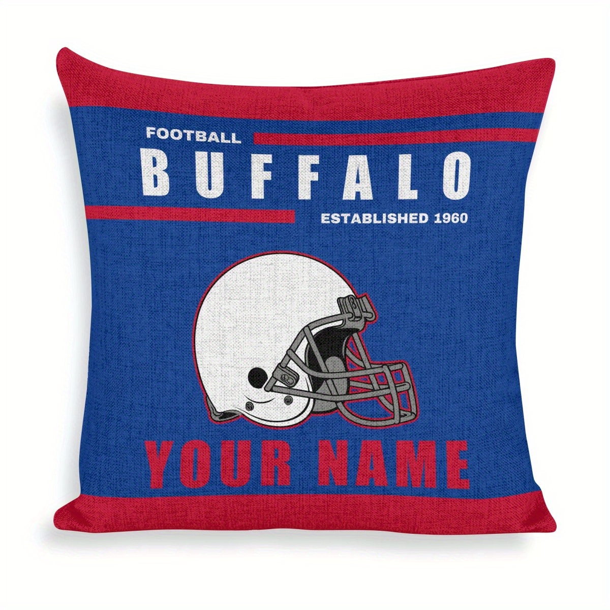 

Buffalo Customizable Football Pillow With Personalized Name – Polyester For Home, Car, Sofa, Office Decor – Woven Throw Pillow Cover For Sports Fans – Unique Gift Idea