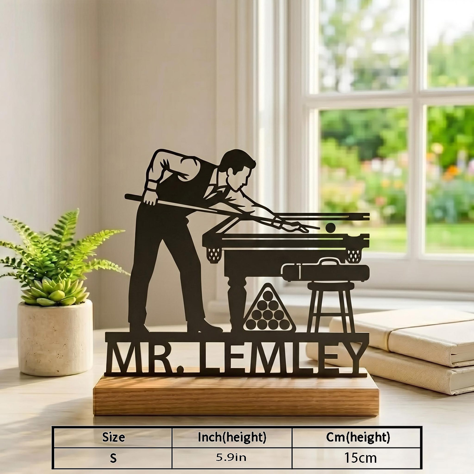 TEMU 1pc Custom Metal Pool Player Sign Personalized Desktop Decor Unique Man Cave Gift For Billiard Enthusiast Home Office Room Decoration Father's