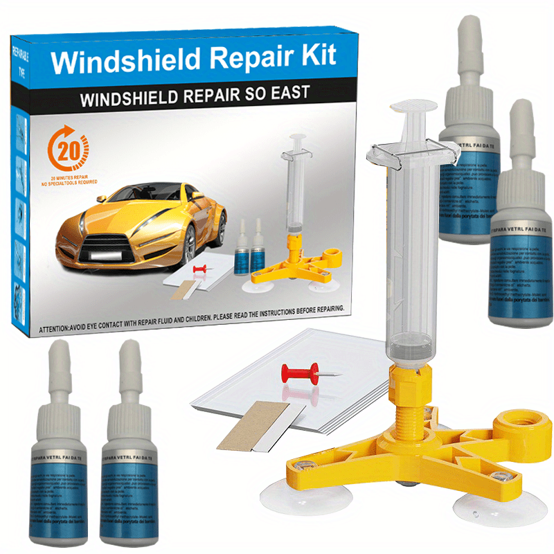 TEMU Windscreen Repair Kit, Suitable For Repairing And , Windscreen Crack Repair Tools Automotive Vehicle Windscreen Tools
