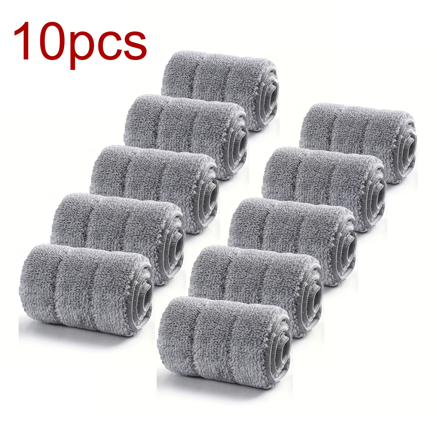 TEMU 10pcs Mop Replacement Pads, 13 X 4.72 Inches, Thickened And Durable Dust-removing Mop Heads, Suitable For Dry And Wet Cleaning, Easy To Clean,