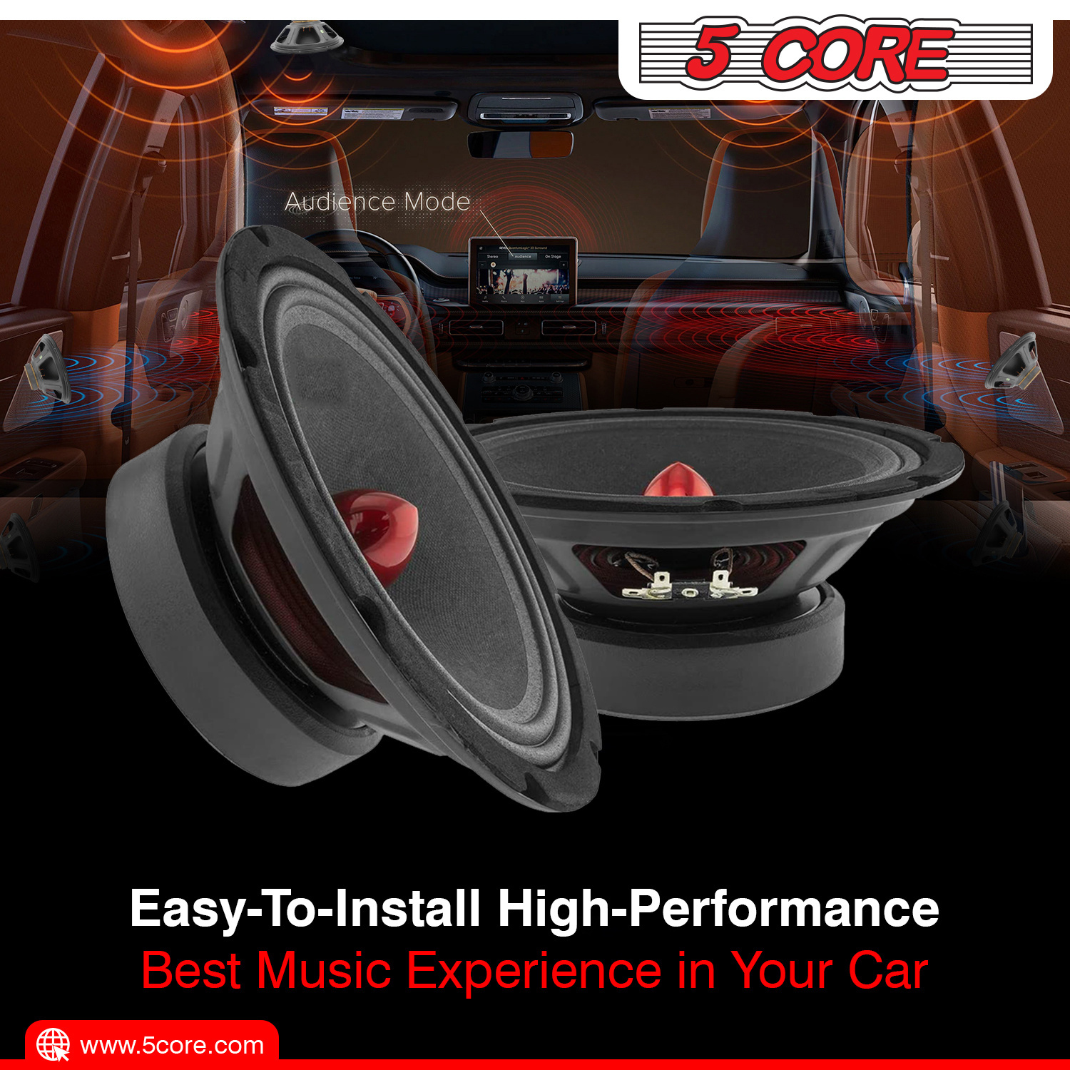 inch range audio car speaker red aluminium Temu