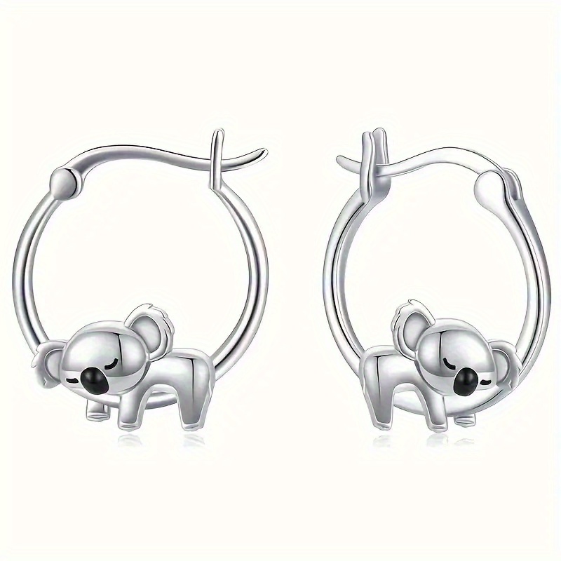 E-shop 1 Paar Damen Mode Creolen, Niedliche Einfache Koala Ohrringe, Ideal für , Partys, Urlaub, Muttertagsüberraschungsgeschenk, Hochwertiger Schmuck