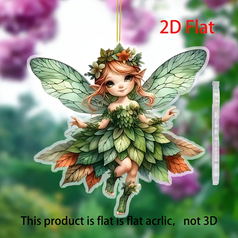 2d flat 2d flat acrylic   flower fairy pendant multifunctional charm suitable for hanging on garden trees as signage or backpacks chains etc   a festive and party rearview   pendant 2d flat product   in 11 holidays 2d flat 0