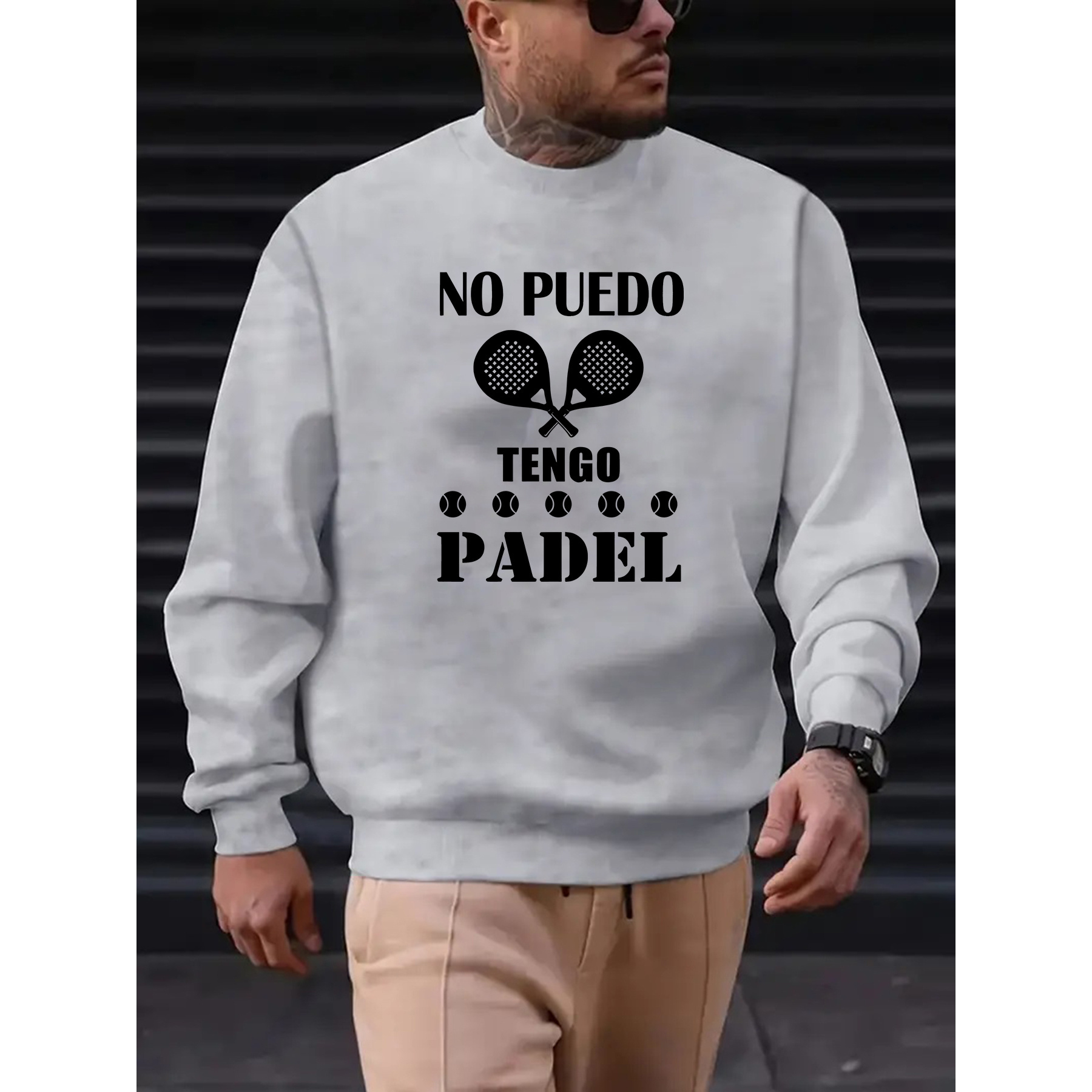 

1pc Sweatshirt "no Puedo " Lettering, , , Regular Fit,