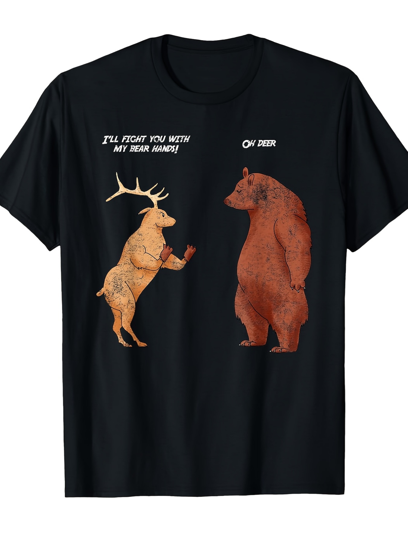 humorous t shirt featuring a   pun that   ill challenge you with   made from 220gsm heavyweight pure retro fabric suitable for men and unisex this casual round neck short sleeve shirt showcases a   design