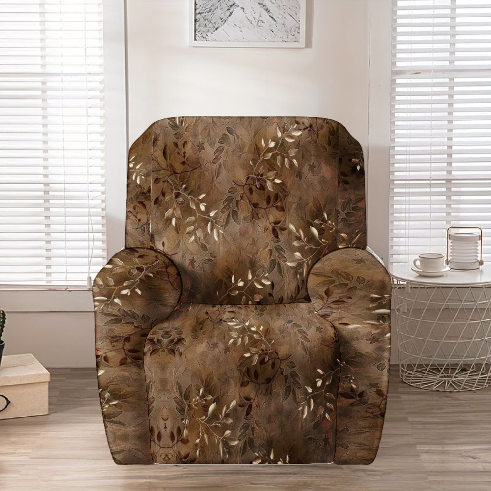 TEMU para sillón reclinable con de y hojas envejecido vintage , protector de sofá de elasticidad con envoltura completa , tela elástica lavable a