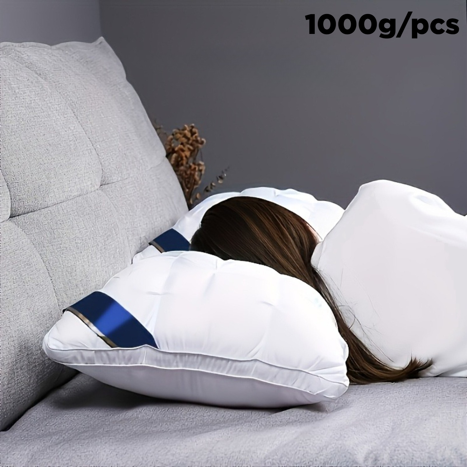 1/2pcs Rv Sleeping Pillow - 5- Quality Bed Pillow With Neck Support, Non-collapse High-loft Core, Breathable Polyester Cover, Machine Washable For Rv, , And Bedroom (74x48cm)