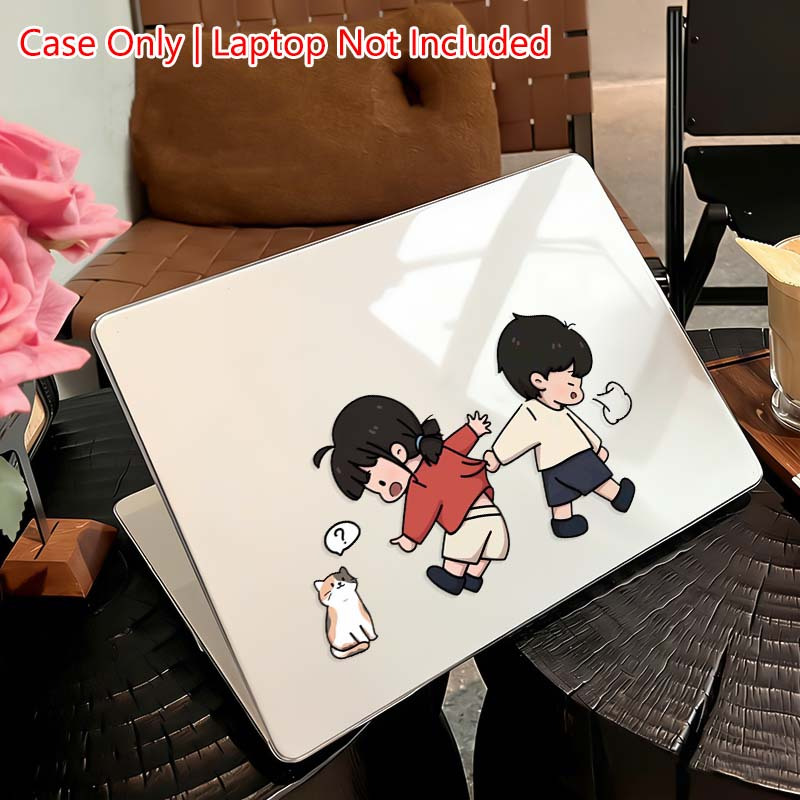 cute cartoon couple pattern plastic laptop protective case including top and   shells compatible with   13 3   13 6 pro 14 2 air 15   2 air 11 6   12 inch   13 3   15 4 pro 15 4  