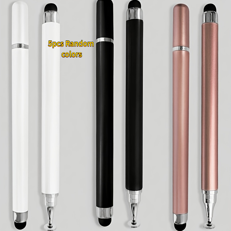 TEMU 5pcs Random Color Capacitive Touch Screen Stylus Pens - Universal Active Pencil For Smartphones & Tablets, Smooth Writing & Drawing Additions