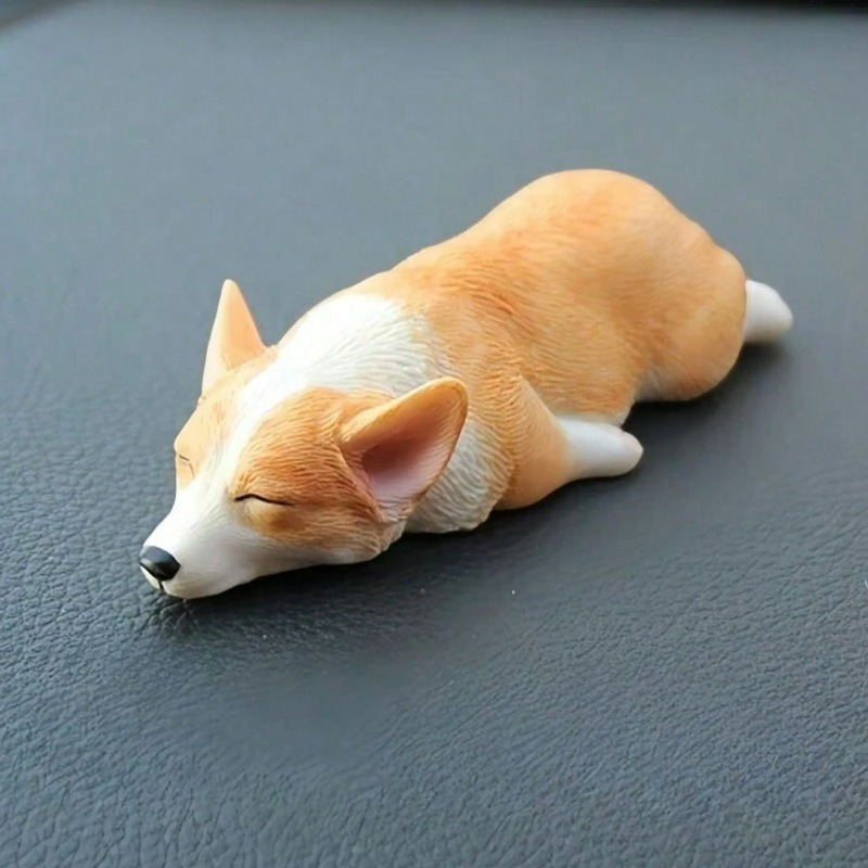 

1pc Miniature Corgi Resin Car Decoration, Mini Resin, Unique Artwork, Screen Cute Decoration, With Ornaments For Car Interior Decor, Birthday Gift Micro Landscape Ornament