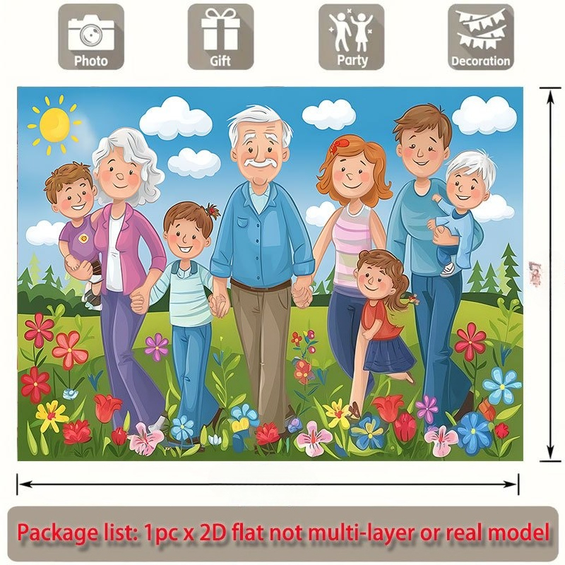 TEMU 2d Flat, 2d Flat, 2d Flat Banner, 1pc, Home Garden Theme, Suitable For Family Gatherings, Weddings, Birthday Parties, Coming-of-age Ceremonies,