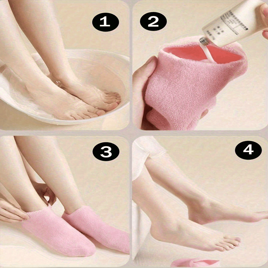 1 pair womens gel moisturizing socks for cracked heels overnight hydration softening leg protectors light beige fits 8 66     care socks spa skincare gift for dry heels half socks for women moisturizing   socks   spa   moisturizing socks   moisturizer socks   care products for feet socks for women for cracked leg womens socks     socks     health contemporary toe socks toe protectors   Product details 3